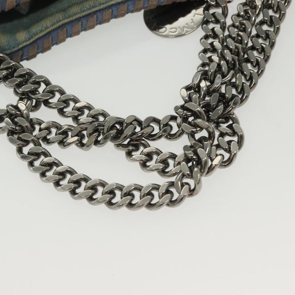 Stella MacCartney Chain Faravera Shoulder Bag Denim Light Blue Auth 140910
