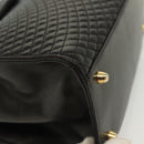 BALLY Hand Bag Leather 2way Black Gold Auth 140911-9