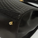 BALLY Hand Bag Leather 2way Black Gold Auth 140911-16