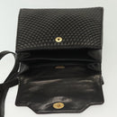 BALLY Hand Bag Leather 2way Black Gold Auth 140911-10