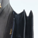 BALLY Hand Bag Leather 2way Black Gold Auth 140911-21