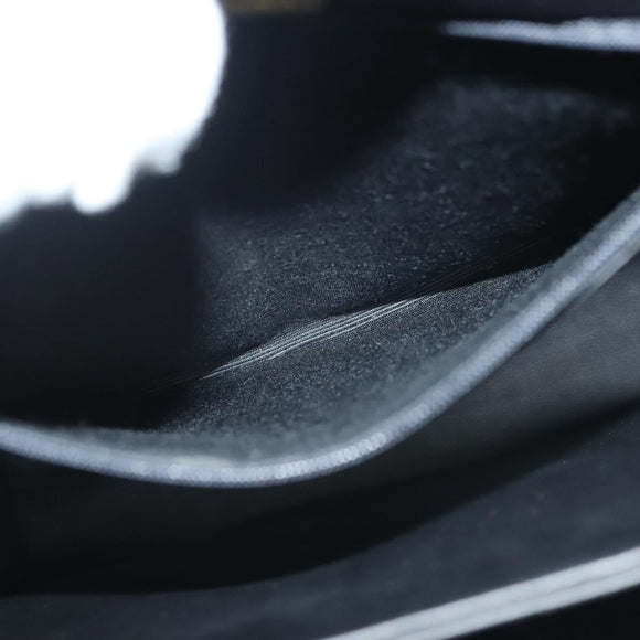 BALLY Hand Bag Leather 2way Black Gold Auth 140911