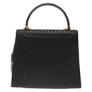 BALLY Hand Bag Leather 2way Black Gold Auth 140911-2