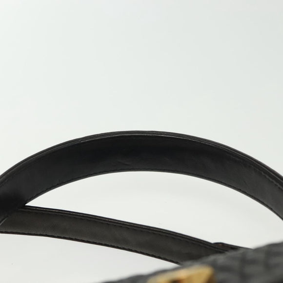 BALLY Hand Bag Leather 2way Black Gold Auth 140911