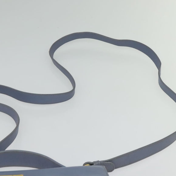 Salvatore Ferragamo Gancini Hand Bag Leather 2way Light Blue Gold Auth 140913