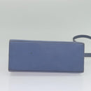 Salvatore Ferragamo Gancini Hand Bag Leather 2way Light Blue Gold Auth 140913-5