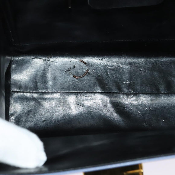 Salvatore Ferragamo Gancini Hand Bag Leather 2way Light Blue Gold Auth 140913