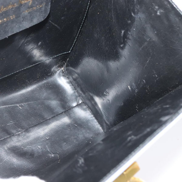 Salvatore Ferragamo Gancini Hand Bag Leather 2way Light Blue Gold Auth 140913