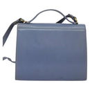Salvatore Ferragamo Gancini Hand Bag Leather 2way Light Blue Gold Auth 140913-2