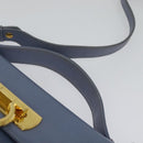 Salvatore Ferragamo Gancini Hand Bag Leather 2way Light Blue Gold Auth 140913-8