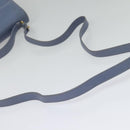 Salvatore Ferragamo Gancini Hand Bag Leather 2way Light Blue Gold Auth 140913-9