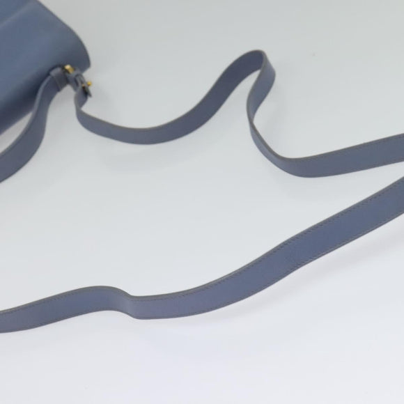 Salvatore Ferragamo Gancini Hand Bag Leather 2way Light Blue Gold Auth 140913