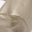 Salvatore Ferragamo Gancini Hand Bag Leather Gold Silver Auth 140914-14