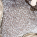 Salvatore Ferragamo Gancini Hand Bag Leather Gold Silver Auth 140914-11