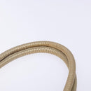 Salvatore Ferragamo Gancini Hand Bag Leather Gold Silver Auth 140914-8