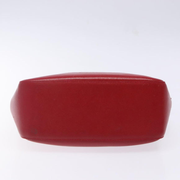 BURBERRY Nova Check Hand Bag Canvas Beige Red gold Auth 140919