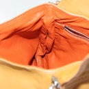 PRADA Shoulder Bag Leather Beige Silver Auth 140921-20