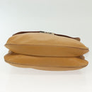 PRADA Shoulder Bag Leather Beige Silver Auth 140921-5