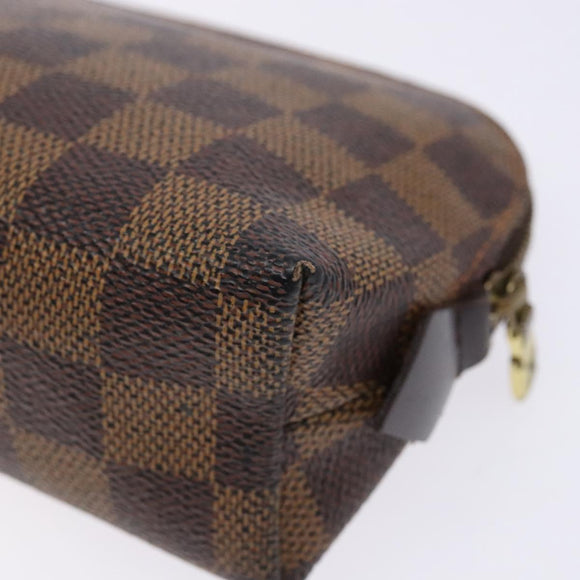 LOUIS VUITTON Damier Ebene Pochette Cosmetic PM Pouch N47516 LV Auth 140924