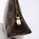LOUIS VUITTON Damier Ebene Pochette Cosmetic PM Pouch N47516 LV Auth 140924-8