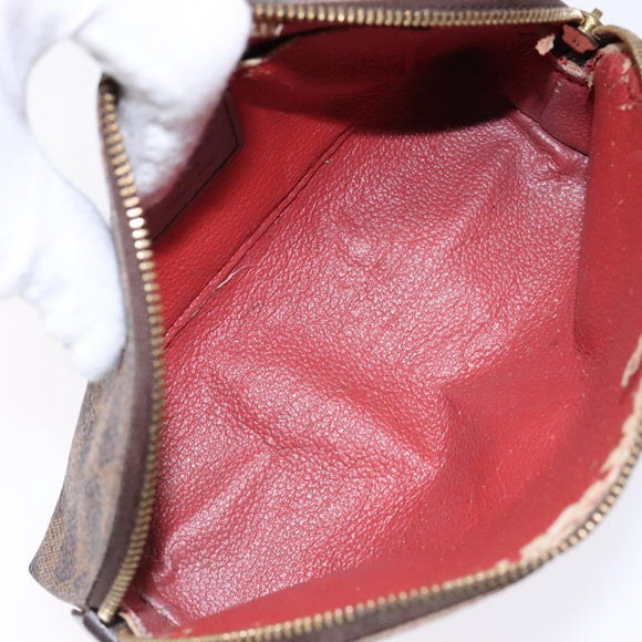 LOUIS VUITTON Damier Ebene Pochette Cosmetic PM Pouch N47516 LV Auth 140924
