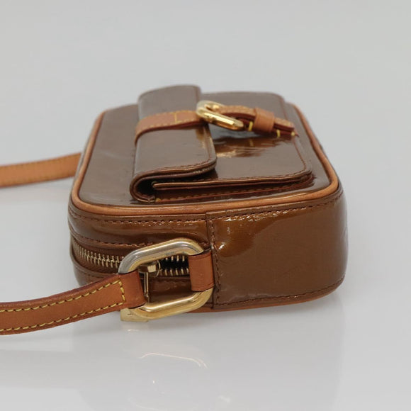 LOUIS VUITTON Monogram Vernis Christy MM Shoulder Bag Bronze M91109 Auth 140927