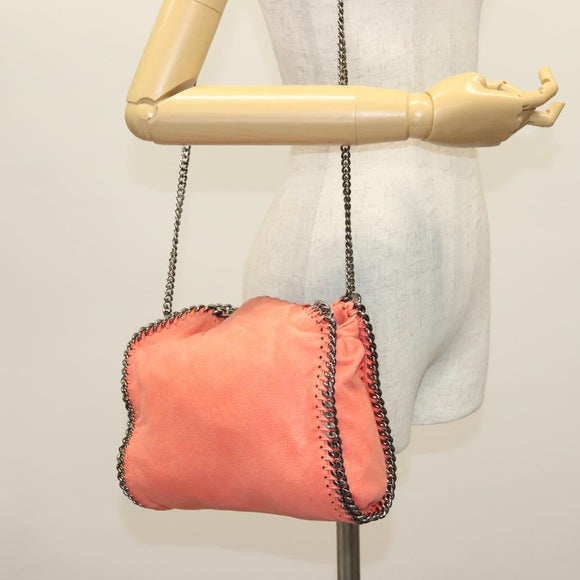 Stella MacCartney Chain Falabella Shoulder Bag Suede Orange 371223 Auth 140944