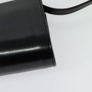 GUCCI Shoulder Bag Leather Black Gold Auth 140948-17