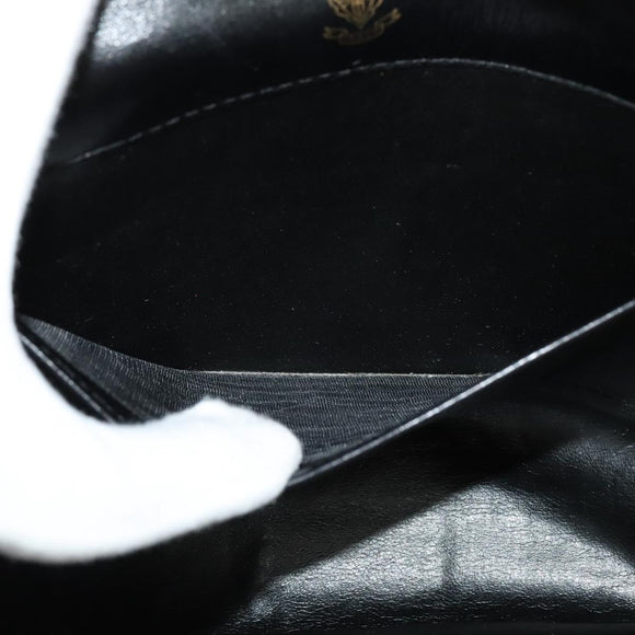 GUCCI Shoulder Bag Leather Black Gold Auth 140948