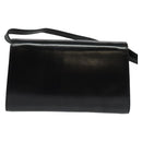 GUCCI Shoulder Bag Leather Black Gold Auth 140948-2