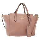 GUCCI Hand Bag Leather 2way Pink Gold 368827 Auth 140949-1