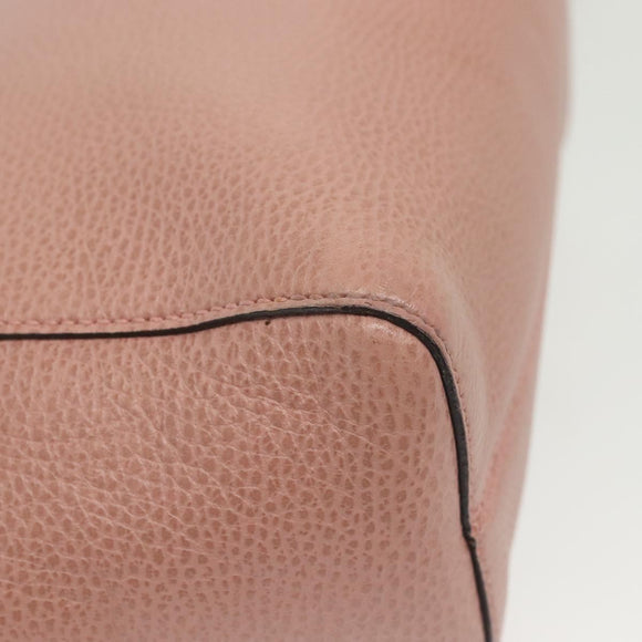 GUCCI Hand Bag Leather 2way Pink Gold 368827 Auth 140949