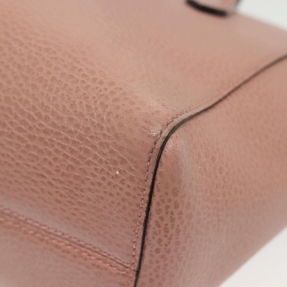 GUCCI Hand Bag Leather 2way Pink Gold 368827 Auth 140949