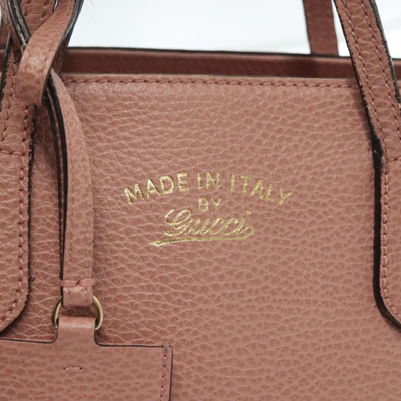 GUCCI Hand Bag Leather 2way Pink Gold 368827 Auth 140949
