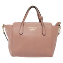 GUCCI Hand Bag Leather 2way Pink Gold 368827 Auth 140949-13
