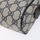 GUCCI GG Supreme Sherry Line Shoulder Bag PVC Navy Gold 378 02 004 Auth 140950-16