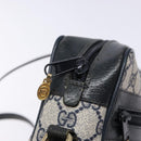 GUCCI GG Supreme Sherry Line Shoulder Bag PVC Navy Gold 378 02 004 Auth 140950-9