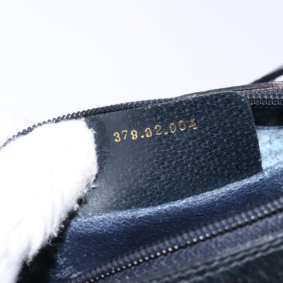 GUCCI GG Supreme Sherry Line Shoulder Bag PVC Navy Gold 378 02 004 Auth 140950