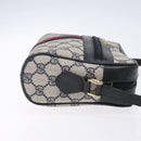 GUCCI GG Supreme Sherry Line Shoulder Bag PVC Navy Gold 378 02 004 Auth 140950-3