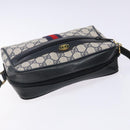 GUCCI GG Supreme Sherry Line Shoulder Bag PVC Navy Gold 378 02 004 Auth 140950-6