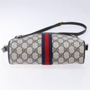 GUCCI GG Supreme Sherry Line Shoulder Bag PVC Navy Gold 378 02 004 Auth 140950-5