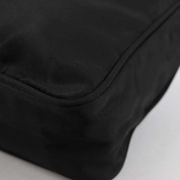 PRADA Hand Bag Nylon Black Silver Auth 140951V