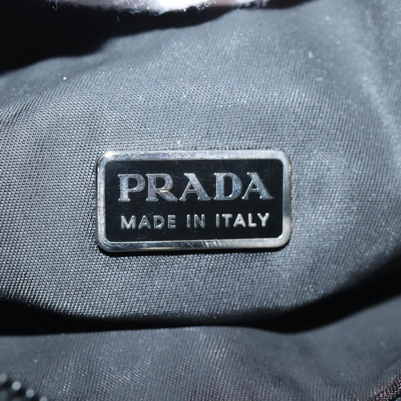 PRADA Hand Bag Nylon Black Silver Auth 140951V