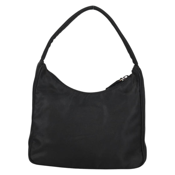 PRADA Hand Bag Nylon Black Silver Auth 140951V