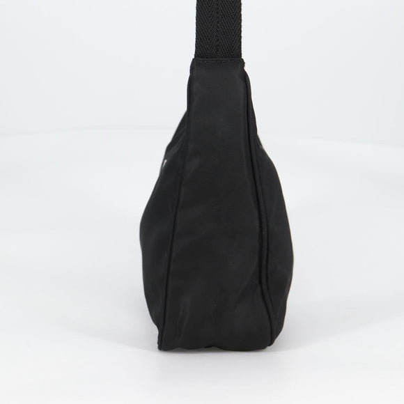 PRADA Hand Bag Nylon Black Silver Auth 140951V