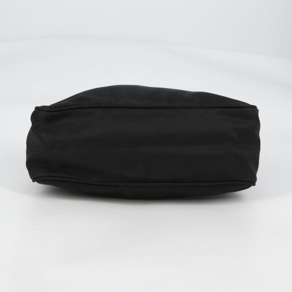 PRADA Hand Bag Nylon Black Silver Auth 140951V