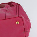 PRADA Canapa PM Hand Bag Canvas 2way Pink Gold Auth 140952-16