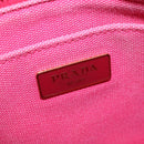 PRADA Canapa PM Hand Bag Canvas 2way Pink Gold Auth 140952-19
