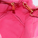PRADA Canapa PM Hand Bag Canvas 2way Pink Gold Auth 140952-20