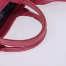 PRADA Canapa PM Hand Bag Canvas 2way Pink Gold Auth 140952-7